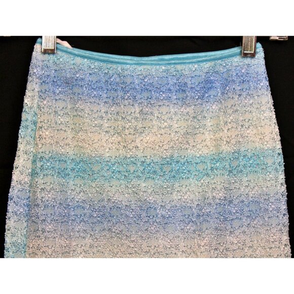 Sara Sara 2pc Tank Top Skirt 12 Blue Ombre Rhinestone Beach Ocean Stretch Casual - Picture 9 of 12
